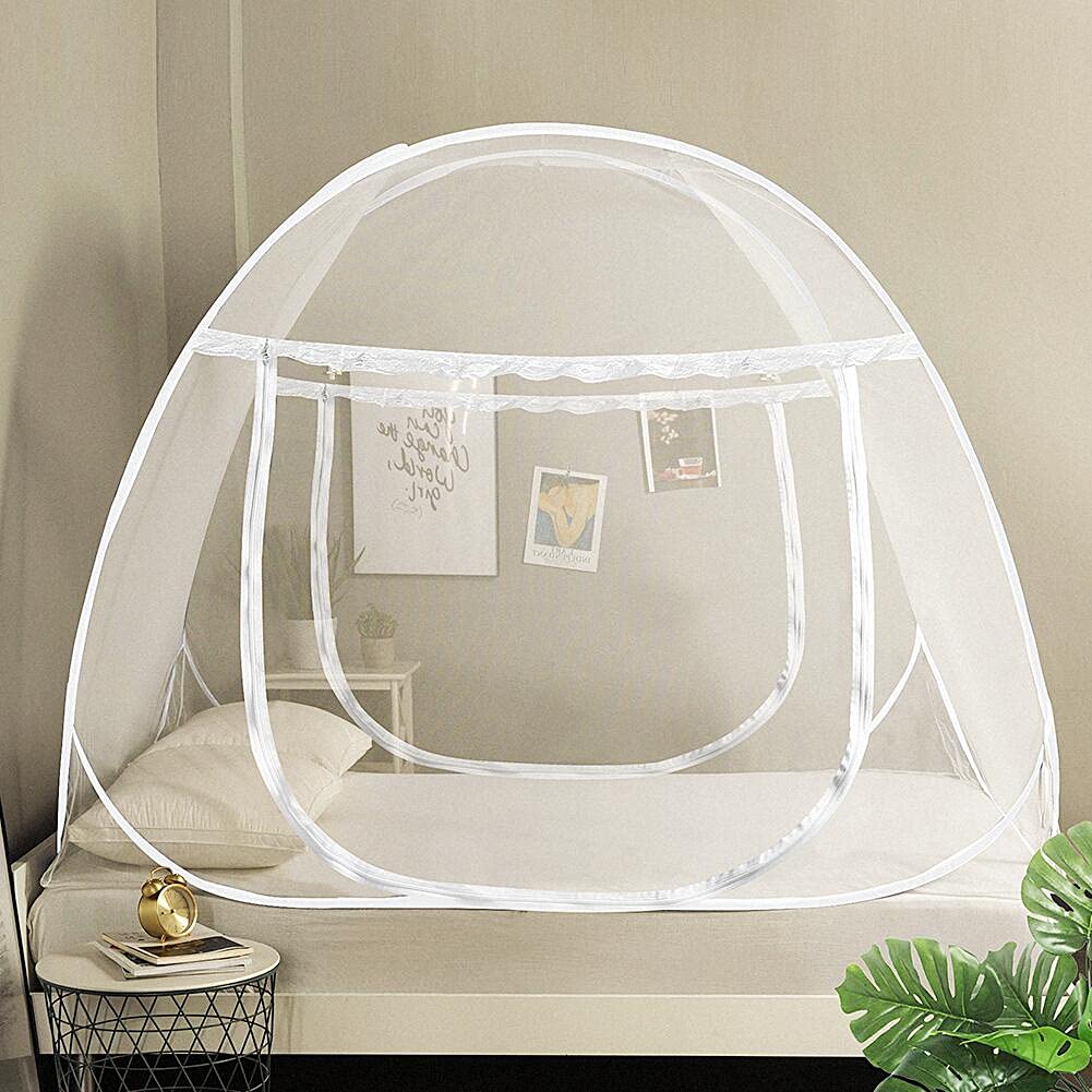 Ammer Pop Up Mosquito Net Tent For Beds, Portable Foldable Mosquito Netting Folding Design With Net Bottom,2 Entries,Suit For Tw