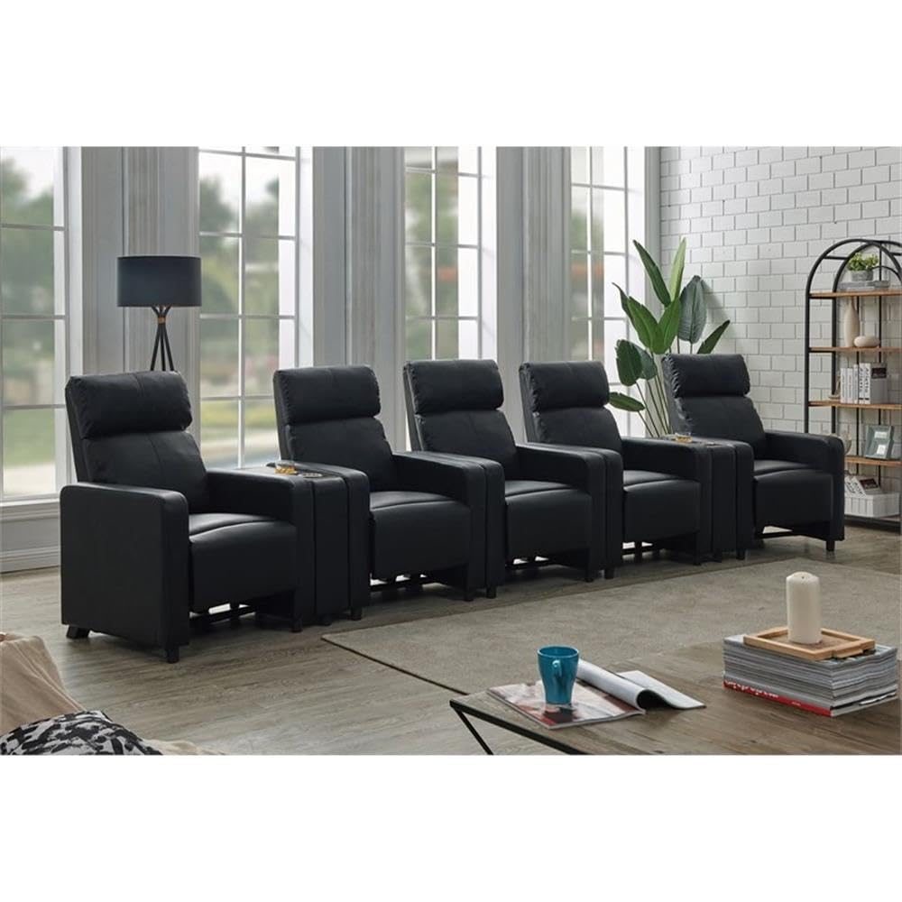 Coaster Toohey 7-Piece Theater Seating (5R), Black