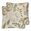 Mika Home Pack Of 2 Decorative Throw Pillows Cases Cushion Cover For Sofa Couch Bed,Sunflower Pattern,20X20 Inches,Green Cream