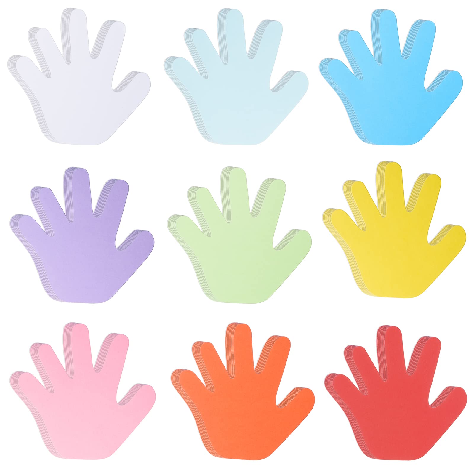 72 Pieces Hand Cutouts Paper Hand Shape Cut-Outs Assorted Color Handprint Shape Cutouts Blank Creative Paper Cutouts For Kids Di