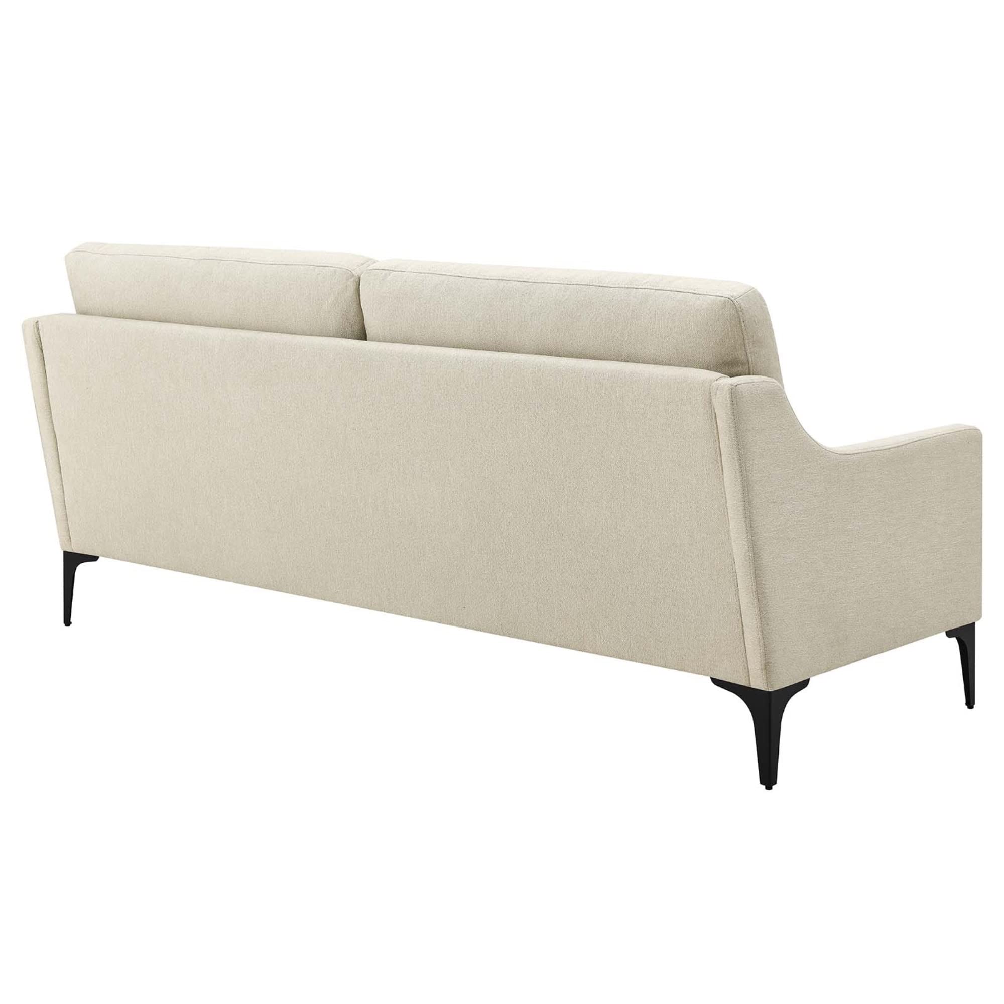 Modway Corland Modern Style Upholstered Fabric And Metal Sofa In Beige