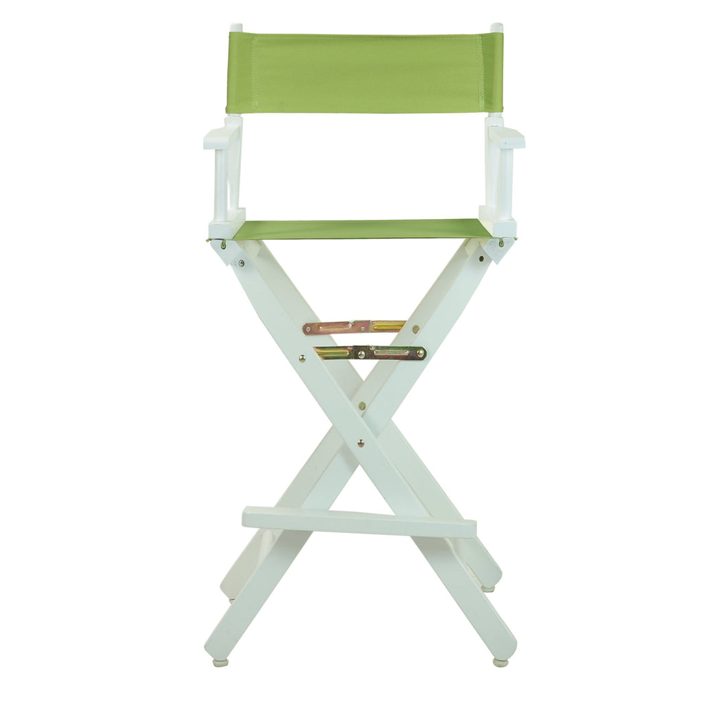 Casual Home Director'S Chair, 30"-Bar Height, Whiteframe/Lime Green Canvas