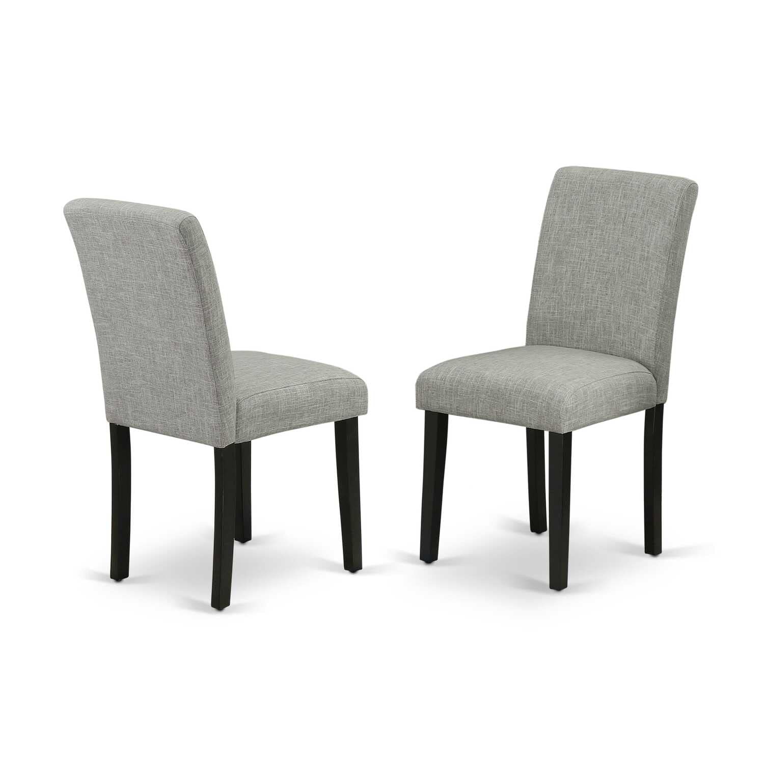 East West Furniture Amab3-Bch-06 3 Piece Dining Table Set For Small Spaces Contains A Round Kitchen Table With Pedestal And 2 Shitake Linen Fabric Upholstered Chairs, 36X36 Inch, Black & Cherry
