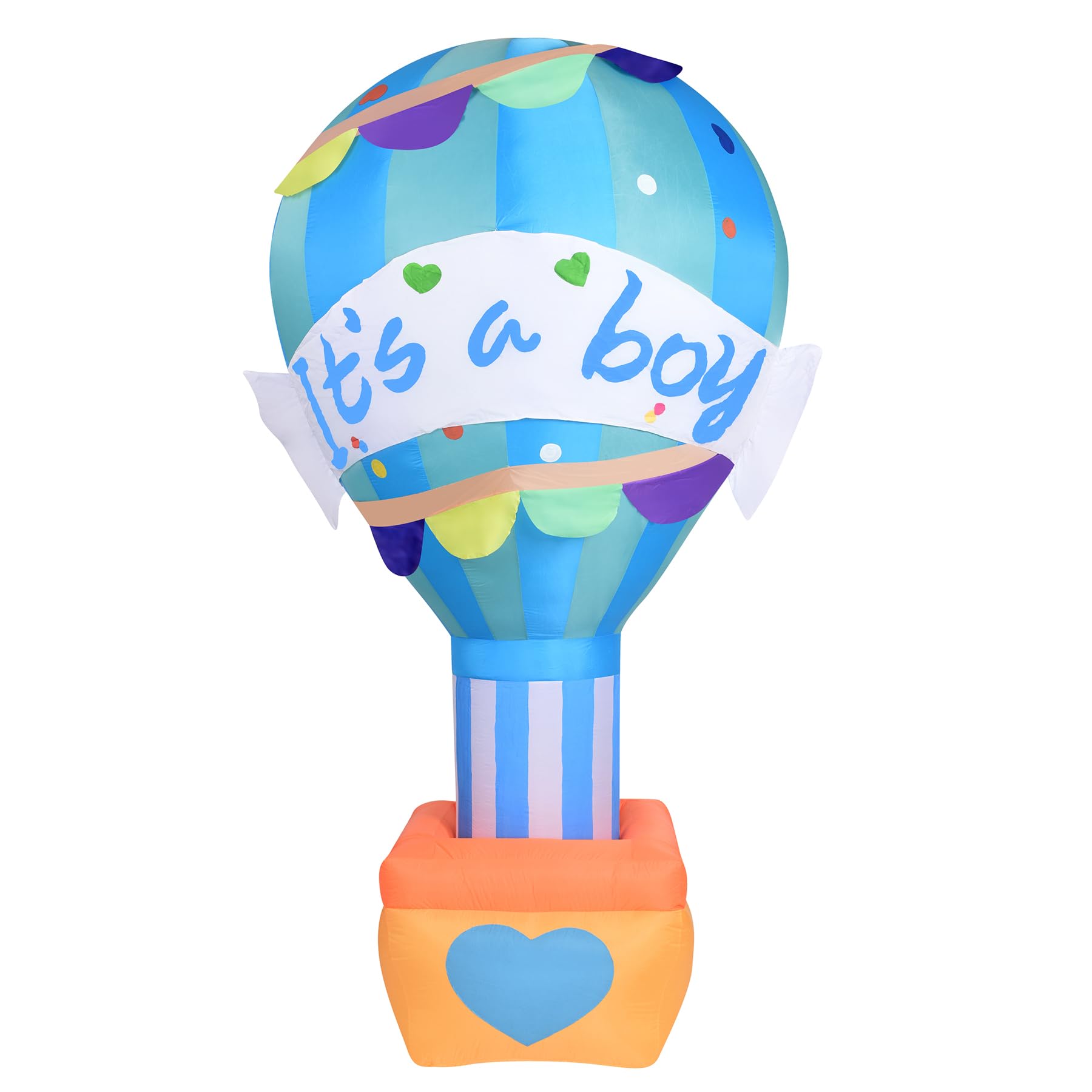 Fraser Hill Farm 10-Ft. It'S A Boy Balloon Sign Inflatable Lawn Decoration With Lights, Festive Outdoor Blow Up Decoration For Baby Shower Celebration Party With Blower, Stakes, Ropes, And Storage Bag