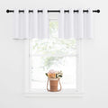Nicetown 50% Blackout Curtains Valances - Short Grommet Kitchen Window Treatment Curtain Top Tiers For Living Room/Kitchen/Master Bedroom, Pure White, 2 Panels, 52W By 18L 1.2 Inches Header