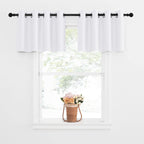 Nicetown 50% Blackout Curtains Valances - Short Grommet Kitchen Window Treatment Curtain Top Tiers For Living Room/Kitchen/Master Bedroom, Pure White, 2 Panels, 52W By 18L 1.2 Inches Header