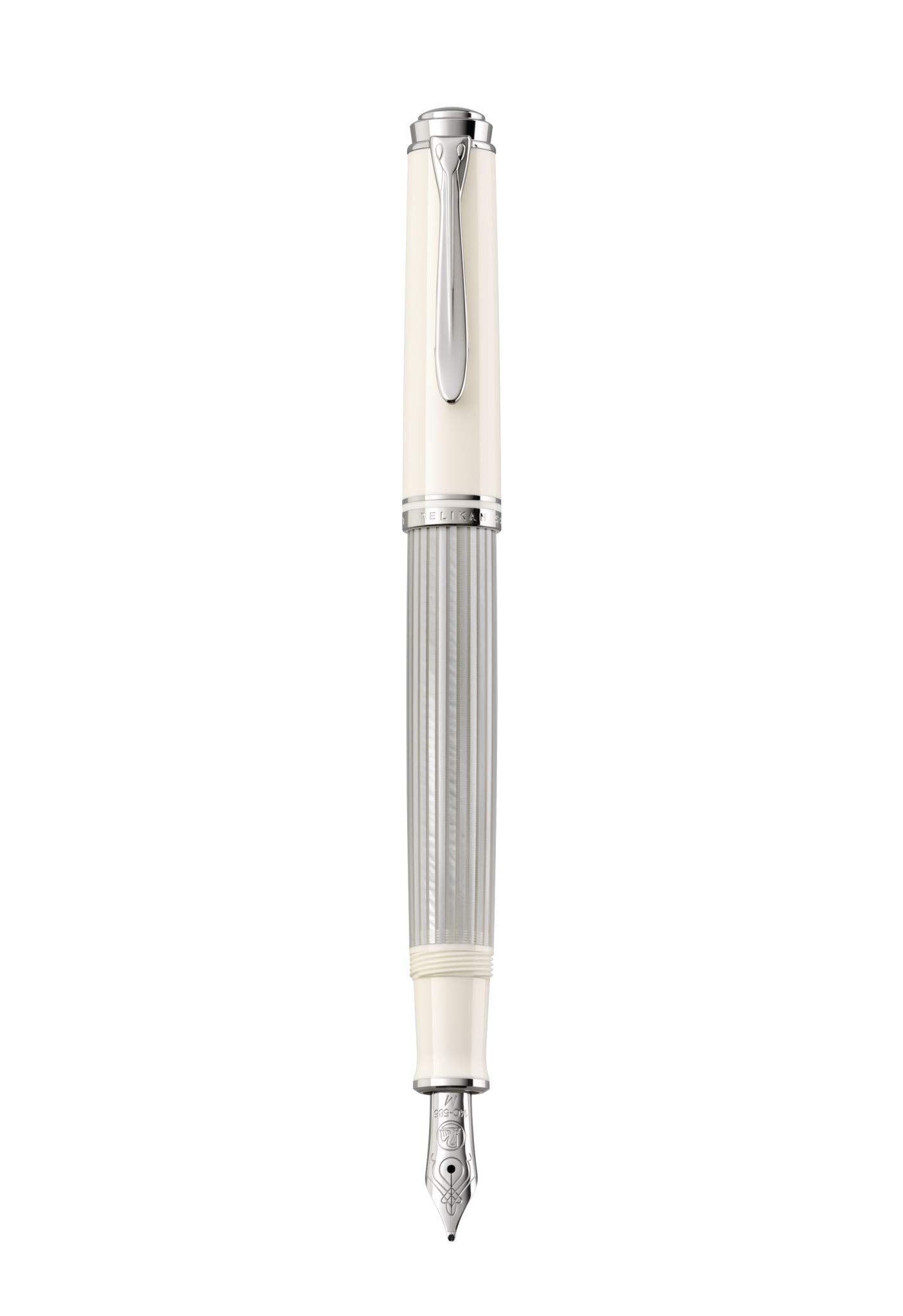 Pelikan Souvern M405 Fountain Pen, Extra Fine Nib, Silver/White, 1 Each (815505)
