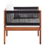 vidaXL Solid Acacia Wood Patio Chairs with Rope Design & Cushioned Seats - Set of Two Perfect for Outdoor Living Space