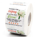 Thanks For Helping My Little Shop Bloom Stickers,Thank You Stickers,Small Shop Stickers,Mail Envelopes Stickers Handmade Sticker