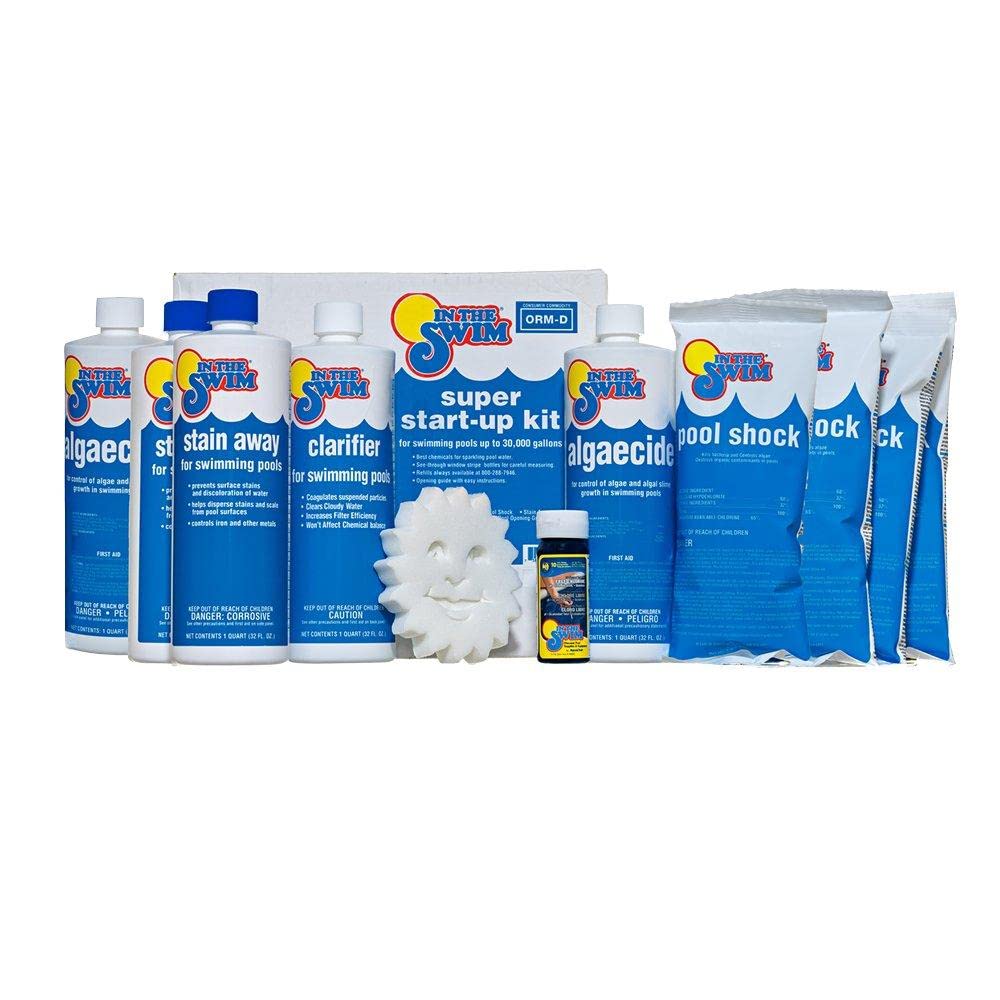 In The Swim Pool Super Opening Chemical Start Up Kit - Above Ground And In-Ground Swimming Pools - Up To 30,000 Gallons White
