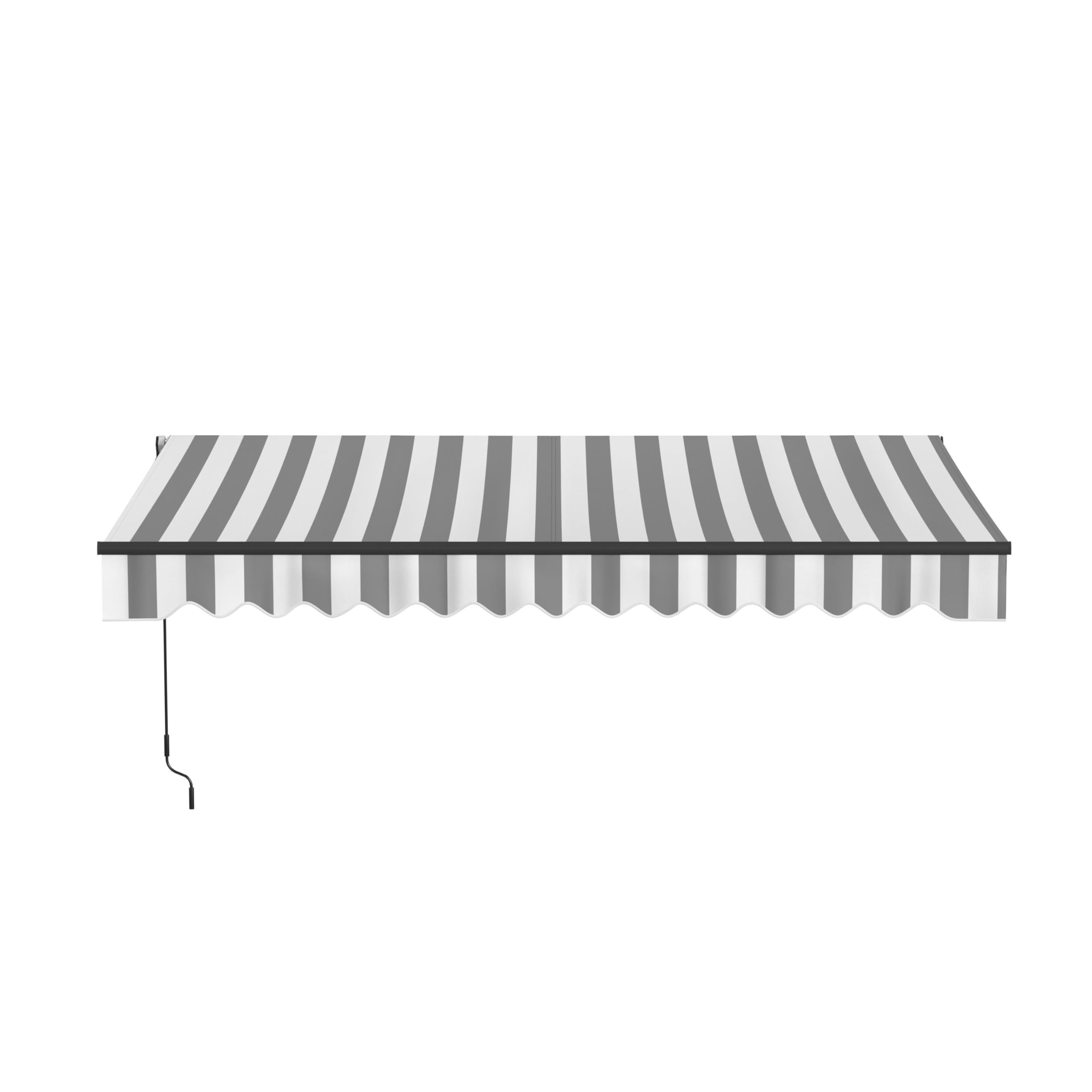 Aleko 10x8 feet Caribbean Style Electric Black Frame Awning, Remote Control Motorized & Manual Crank, Outdoor Shade Canopy with 