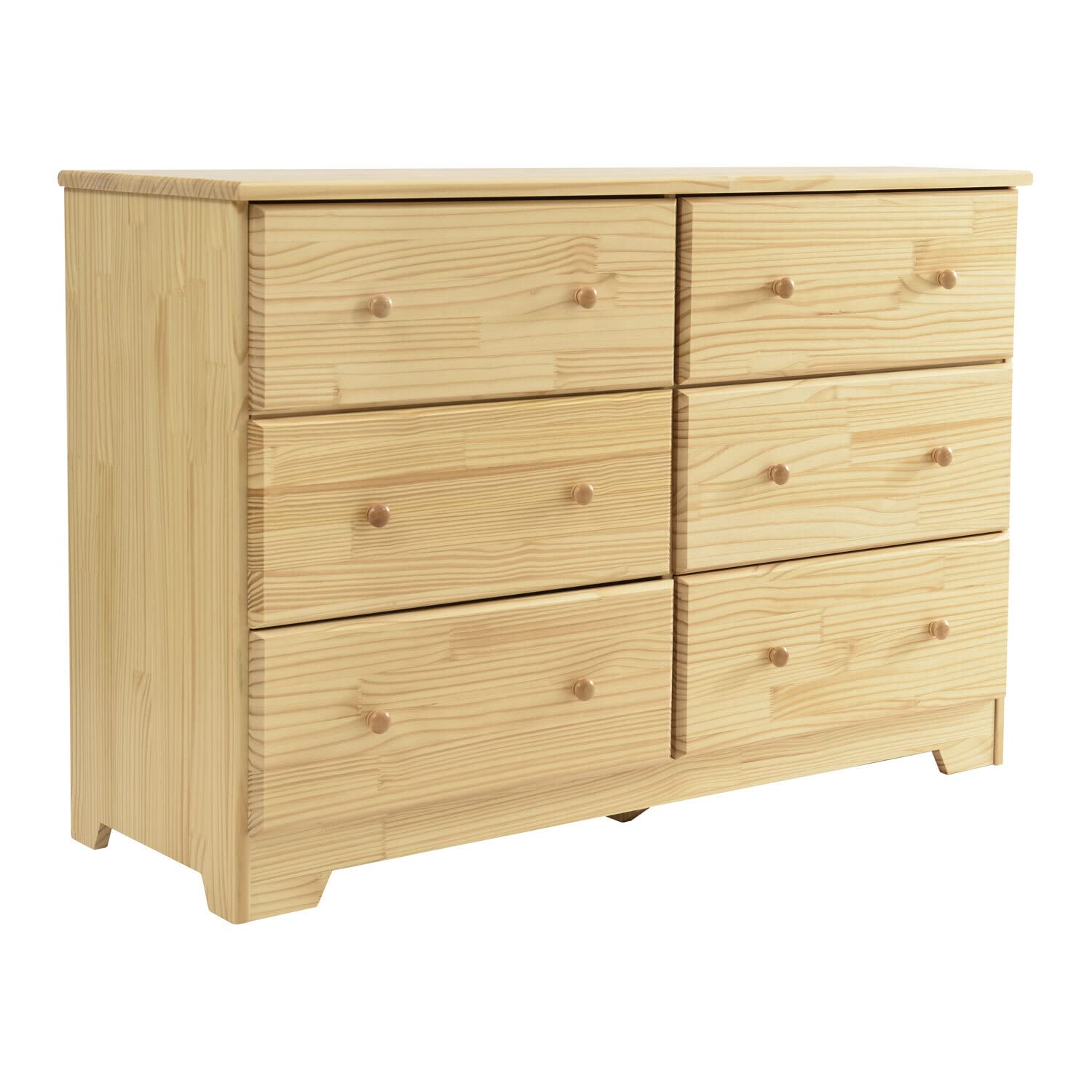 Better Home Products Solid Pine Wood 6 Drawer Double Dresser - Thumbnail 3