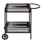 Acme Colson 2-Tier Mirrored Shelf Serving Cart with Casters in Black