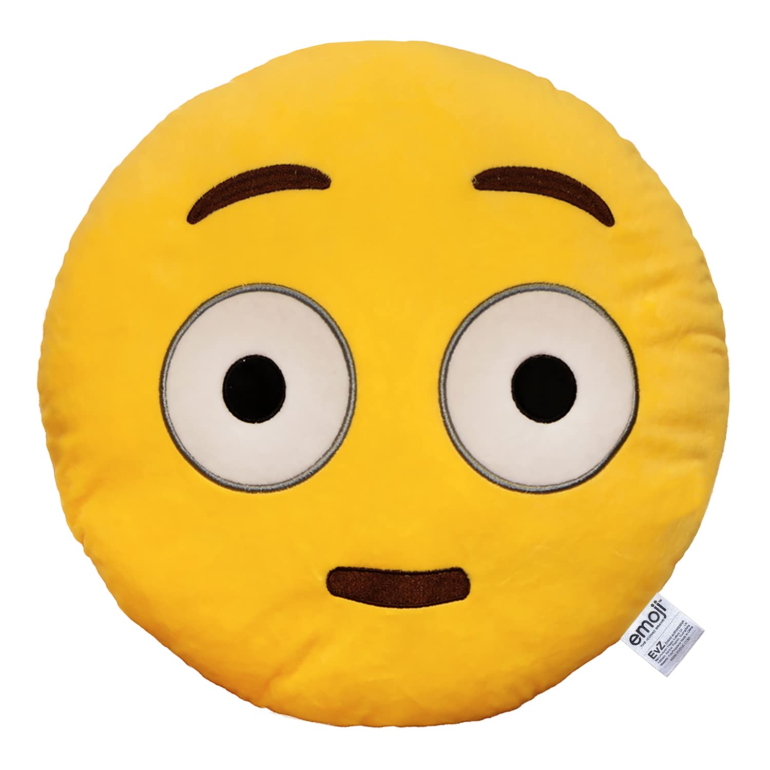Evz Emoji Blankly Face Emoticon Cushion Stuffed Plush Soft Pillow, Official Certified, 32Cm Yellow