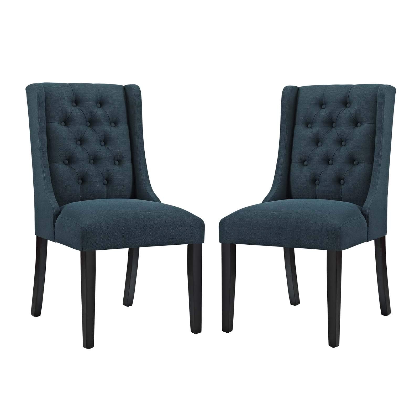 Modway Baronet Modern Tufted Upholstered Fabric Parsons Two Kitchen And Dining Room Chairs In Azure