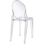 Modway Casper 19" Modern Plastic Dining Side Chair In Clear Finish