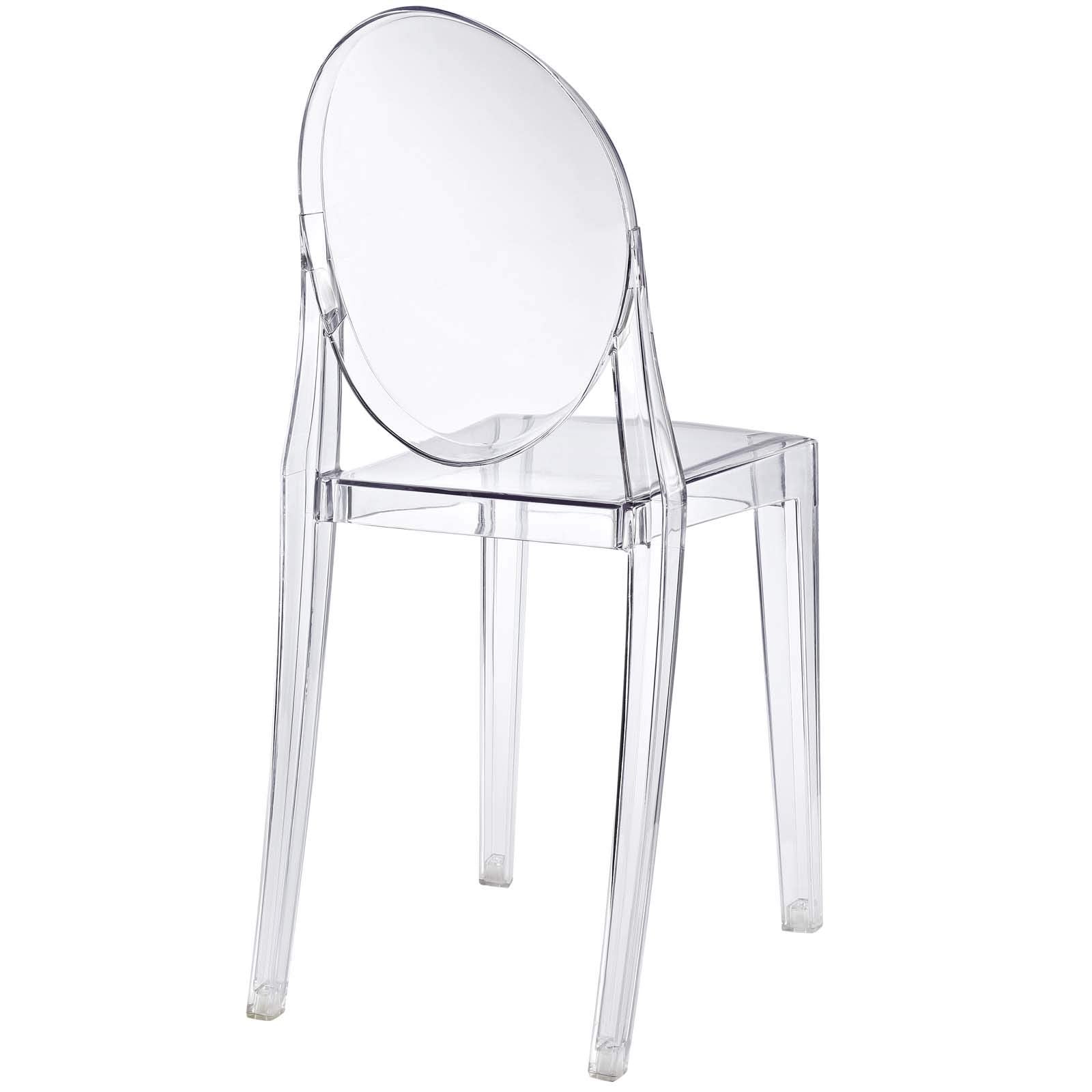 Modway Casper 19" Modern Plastic Dining Side Chair In Clear Finish