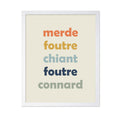 Poster Master French Poster - French Swear Words Print - Merde Art - French Art - Funny Gift for Men, Women - Minimal Wall Decor