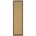 HomeRoots Polypropylene 2’x8’ Beige and Brown Plain Indoor Outdoor Runner Rug