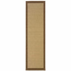 HomeRoots Polypropylene 2’x8’ Beige and Brown Plain Indoor Outdoor Runner Rug