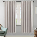 H.Versailtex Blackout Curtains Thermal Insulated Window Treatment Panels Room Darkening Blackout Drapes For Living Room Back Tab/Rod Pocket Bedroom Draperies, 52 X 72 Inch, Stone, 2 Panels