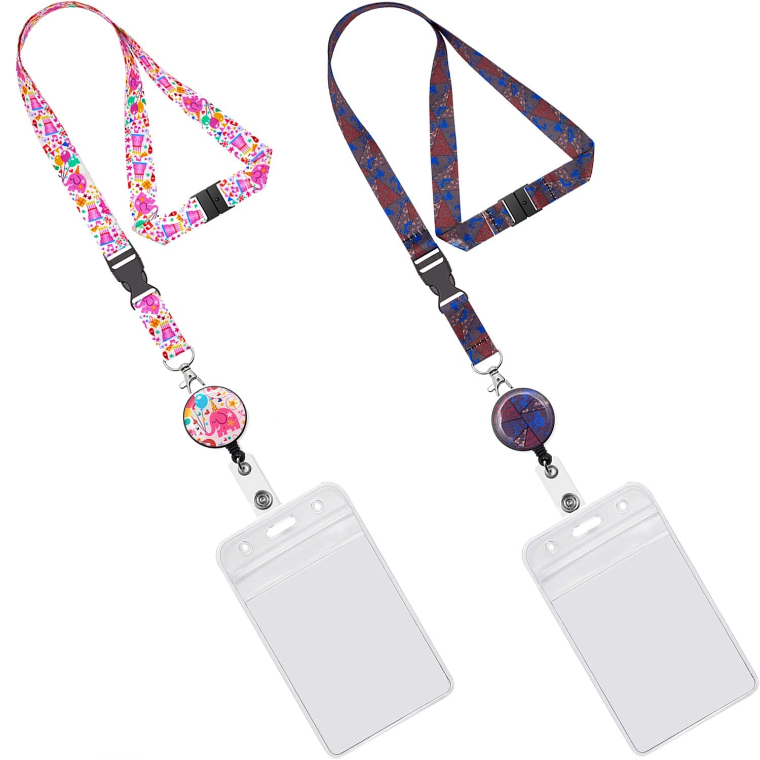 Youowo 2 Pack Lanyard With Id Holders Lanyards With Retractable Badge Reel Id Holder Vertical Cruise Lanyards For Id Badges Wome