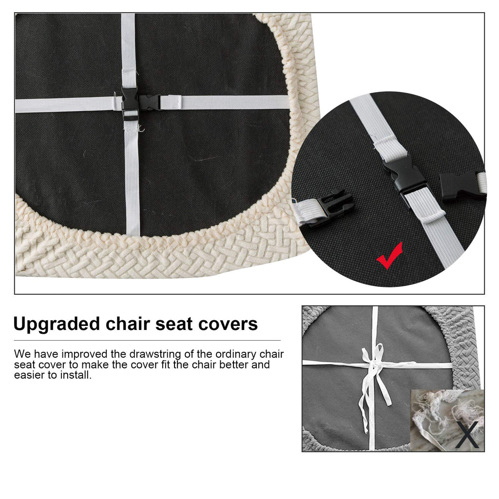 Genina Waterproof Seat Covers For Dining Room Chairs Covers Dining Chair Seat Covers Kitchen Chair Covers Slipcovers (Beige, 2 Pcs)