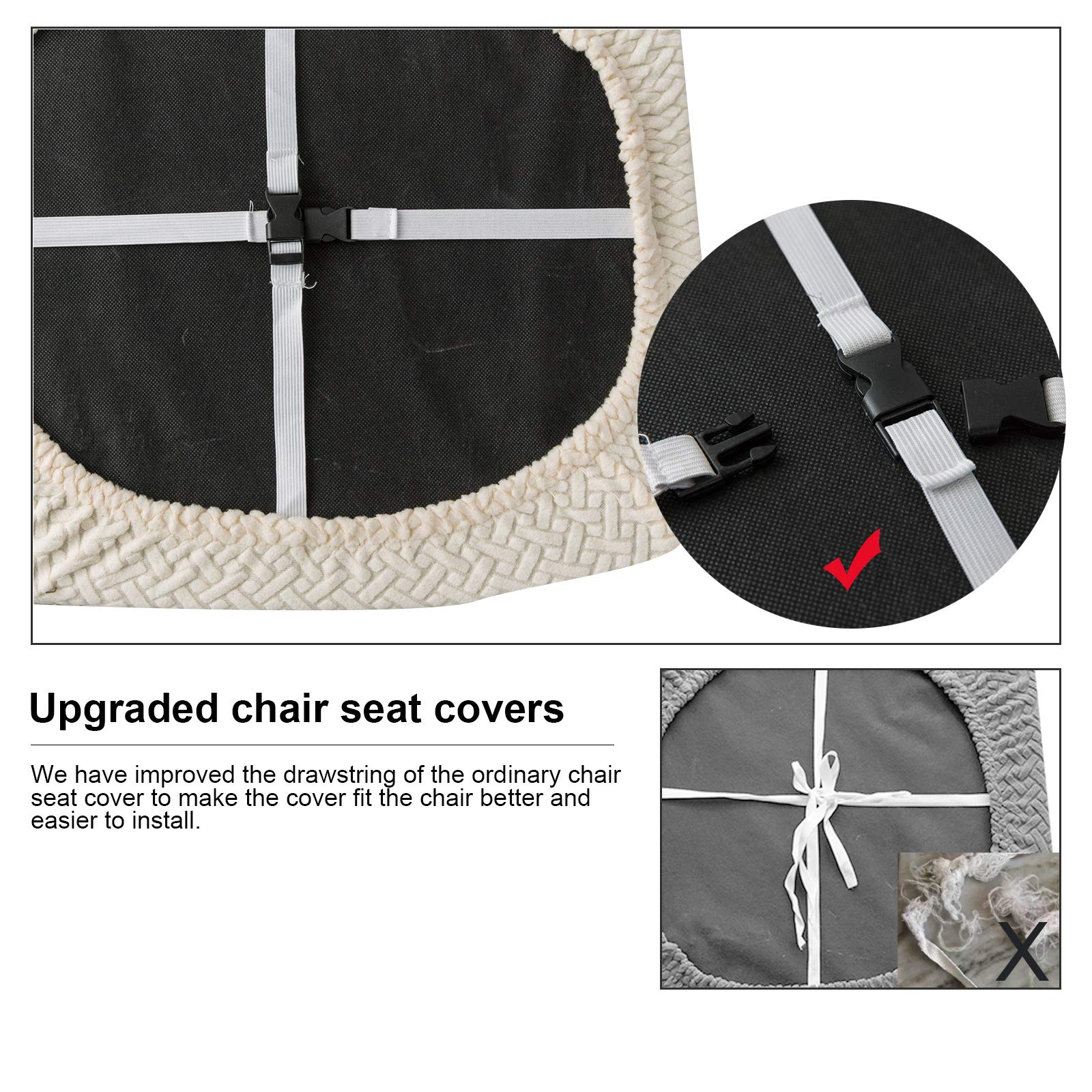 Genina Waterproof Seat Covers For Dining Room Chairs Covers Dining Chair Seat Covers Kitchen Chair Covers Slipcovers (Beige, 2 Pcs)