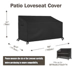 Siruiton Patio Furniture Cover Set ,Fit For 4 Pieces Patio Outdoor Rattan, Wicker Chair Conversation Furniture Sets,600D Heavy Duty Durable And Water Resistant Fabric (Black)