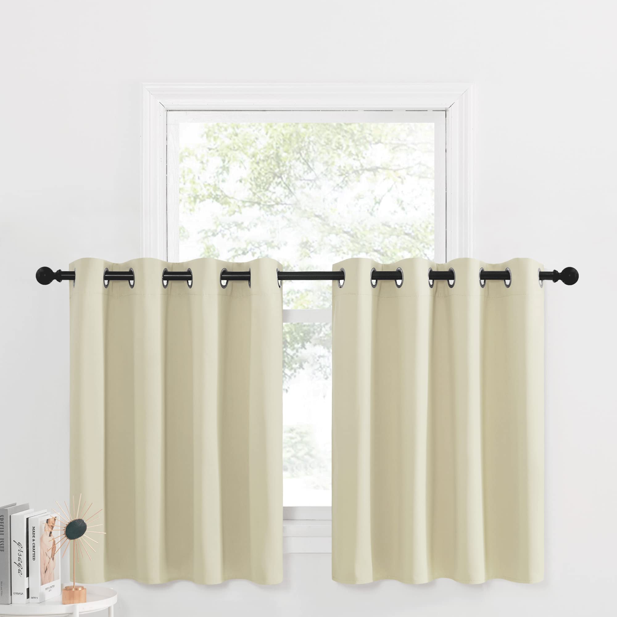 Nicetown 36 Inch Blackout Curtains, Elegant Country Small Window Curtains Half Window Decor Window Shades For Living Room/Cafe S