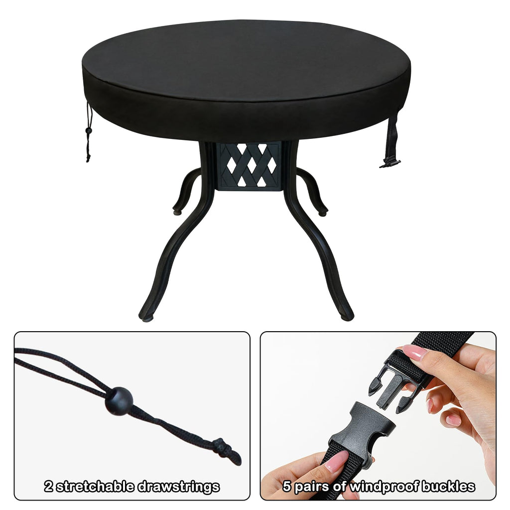 Sunico Outdoor Patio Table Cover Round, Waterproof Outdoor Patio Furniture Cover For Tables 24 Dia 4 H Inch