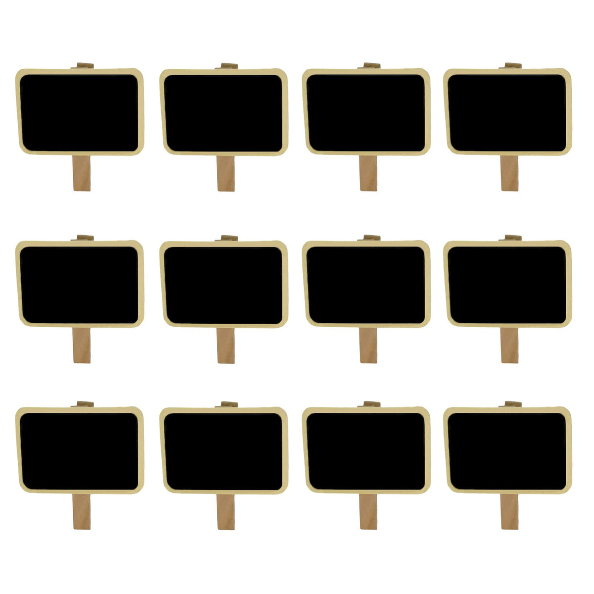 Miraclekoo 12 Mini Retangle Chalkboard Blackboard With Wooden Clip Message Board Signs And Labels Clips