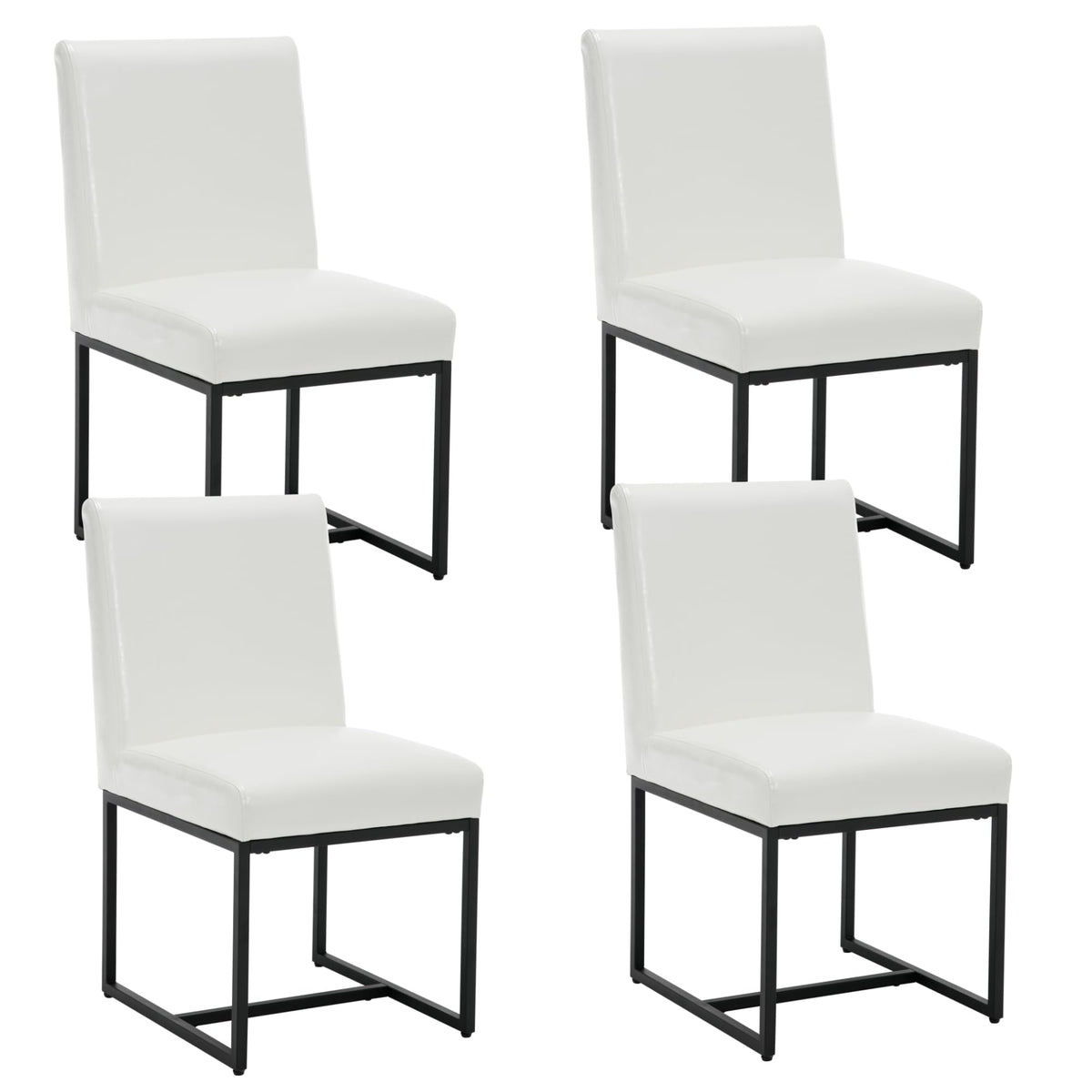 Hny Mid Century Modern Dining Chairs Set Of 4, Pu Leather Kitchen & Dining Room Chair, Upholstered Dining Chair Side Chair With