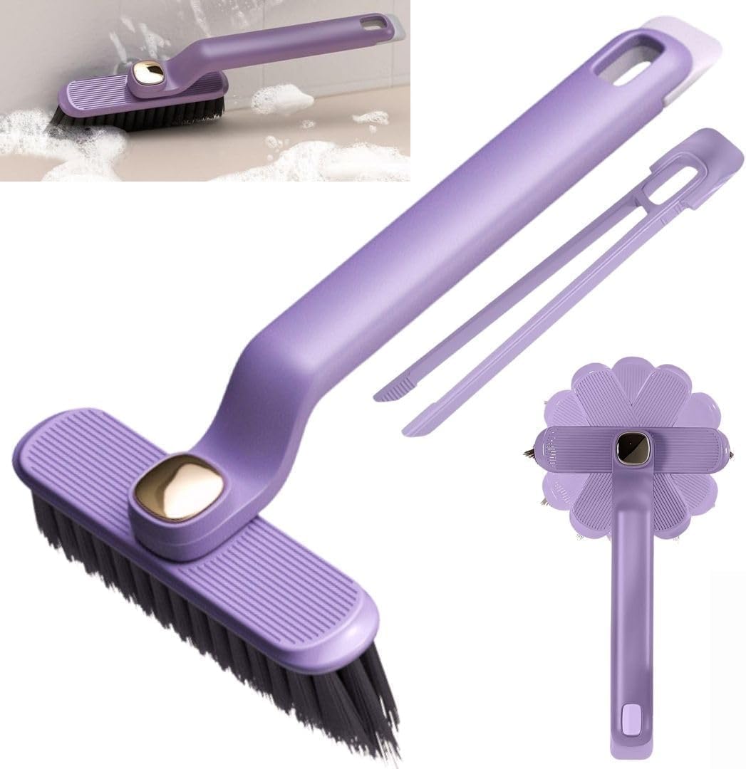 SYCTAX Multicolor Toilet and Bathroom Cleaning Brush Set with Rotating Head | Tile and Crevice Scrubber | 1Piece