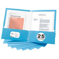 Zzrywuty File Folders With Pockets Letter Size, 25-Pack Paper Folders With Card Slot, Two Pocket Folders For School Students, Bu