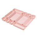 Backerysupply Set Of 12 Pink Color Plastic Desk Drawer Organizers For Makeup Bathroom Office Kitchen Vanity Drawer Storage Box C