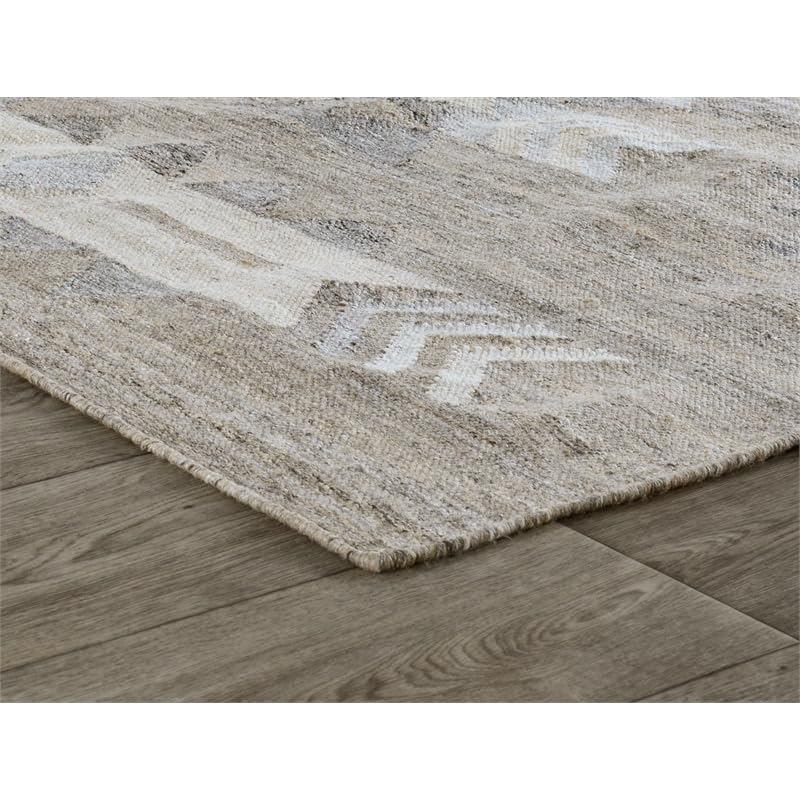 Kosas Home Alpena 108 X 144 Transitional Polyester Fabric Area Rug In Gray