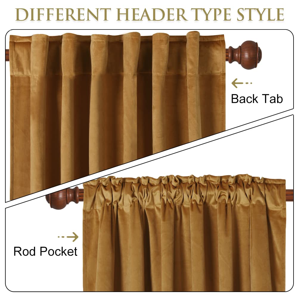Stangh Gold Brown Curtains 120 Inches Long Halloween Holiday Backdrops For Party Thermal Insulated Blackout Window Drapes For Li