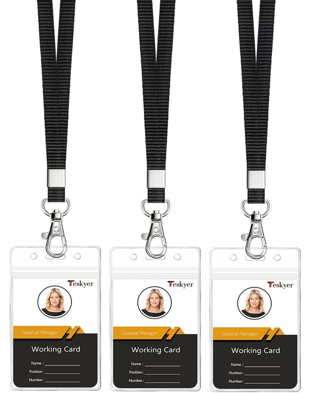 Teskyer Lanyards For Cruise Ship Cards, Lanyards With Waterproof Extra Thick Plastic Clear Badge Holders, Resealable Zip Id Card