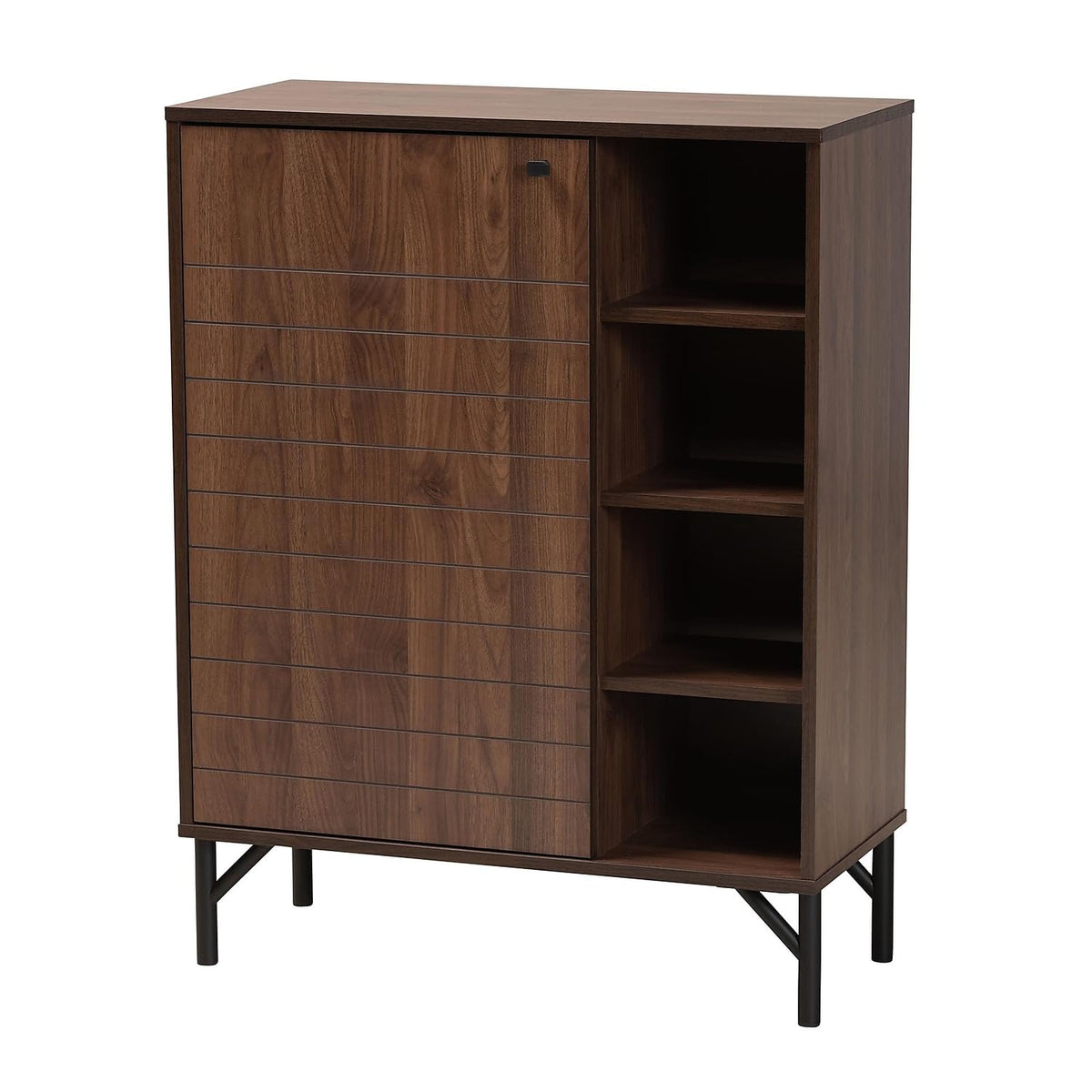 Baxton Studio Josette Shoe Cabinet, Walnut Brown/Black (233-13176-HiT)