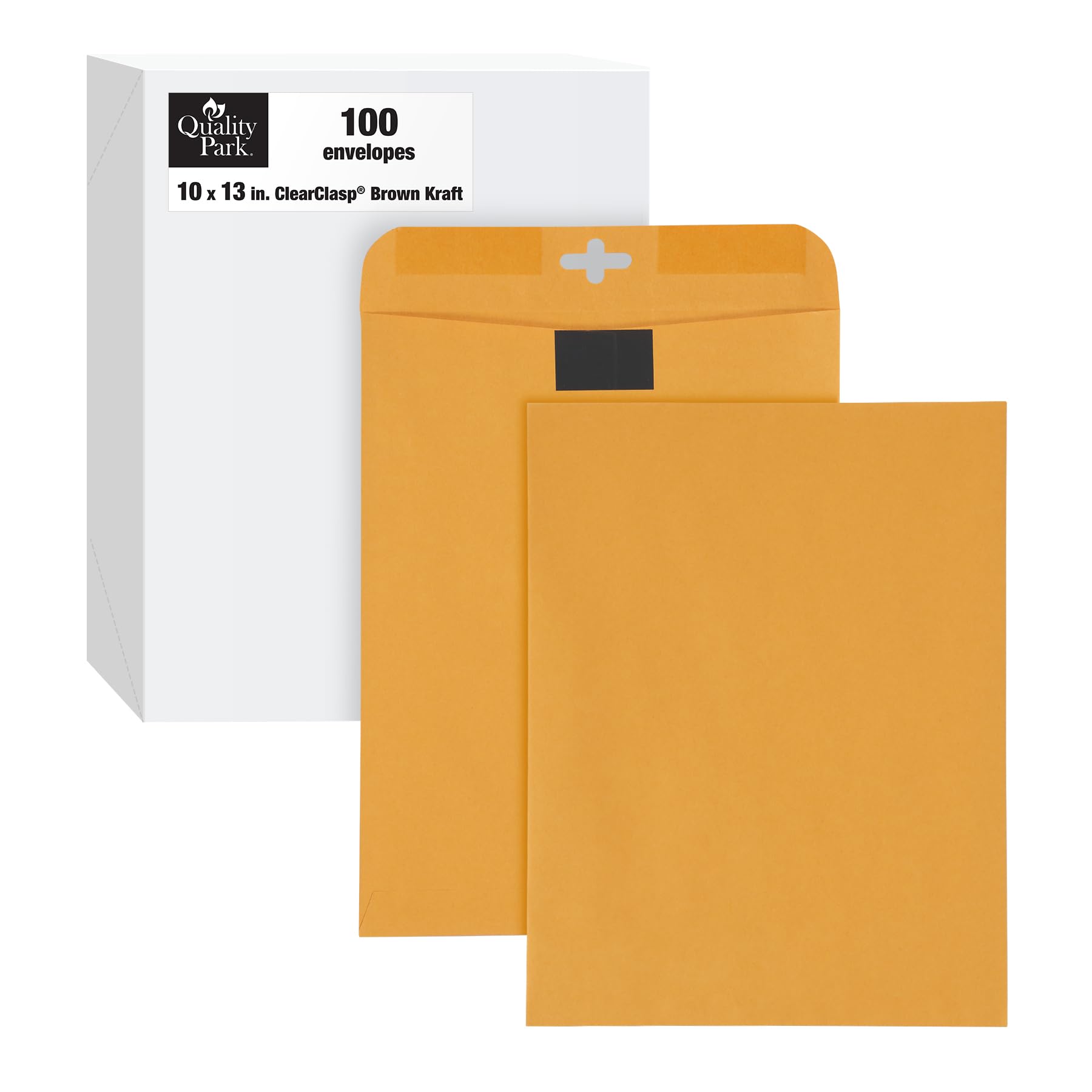 Quality Park 10 X13 Inch Clearclasp Catalog Envelopes For Mail Or Storage W/Redi-Tac Clasp And Gummed Closure, 28Lb Brown Kraft,