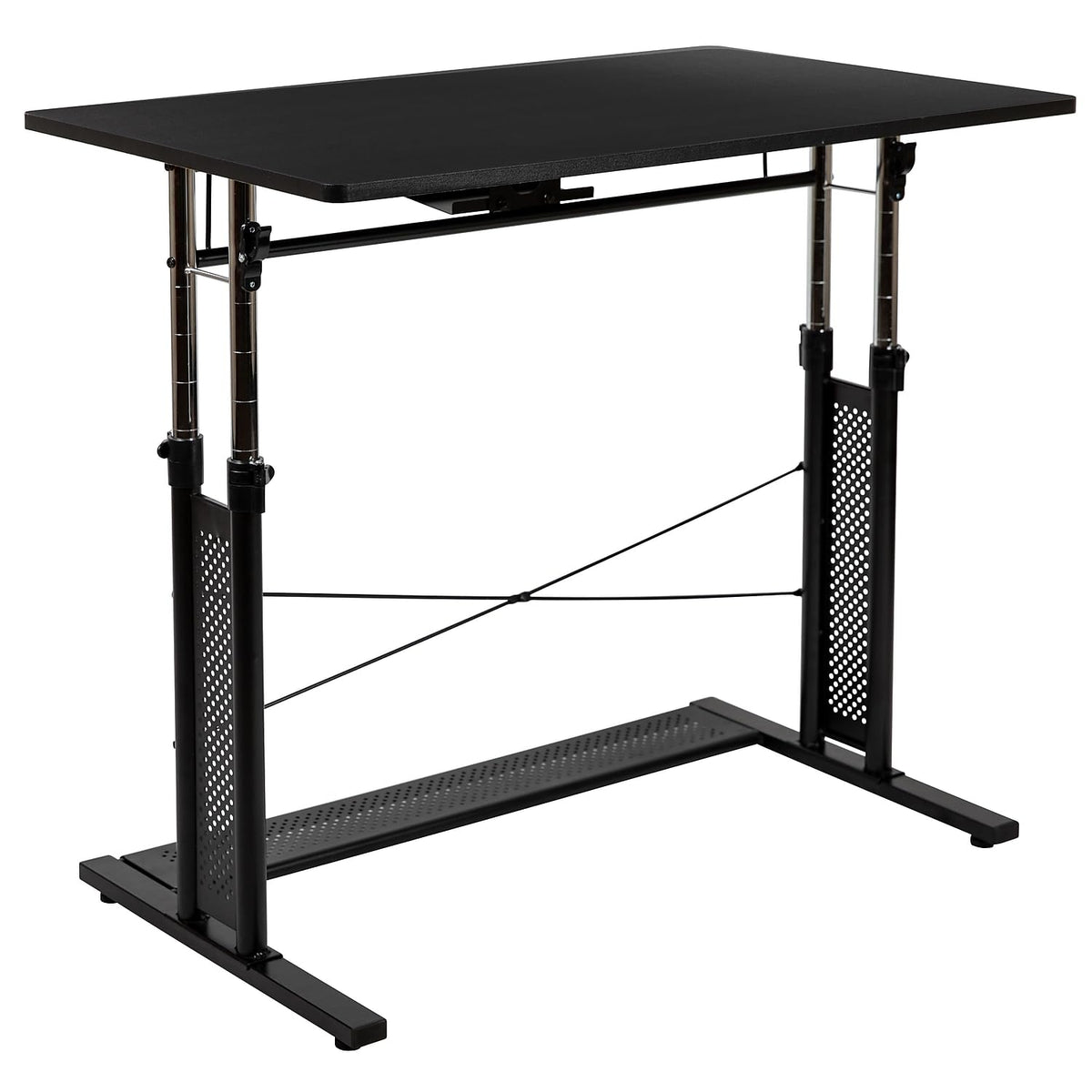 Flash Furniture Fairway Height Adjustable (27.25-35.75&quot;H) Sit to Stand Home Office Desk - Black