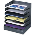 Saf3128Bl - Safco Slanted Shelves Steel Desk Tray Sorter