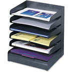 Saf3128Bl - Safco Slanted Shelves Steel Desk Tray Sorter