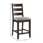 Beacon Ladder Back Counter Stool with Cushion, Set of 2, Black & Walnut