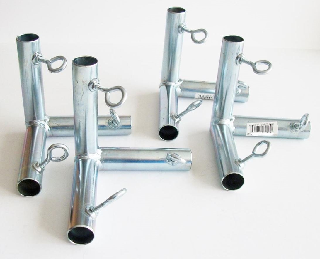 4Pcs 3/4' 3 Way Flat Corner Canopy Fitting Batting Cage Fitting - Fits 3/4' Emt Pipe That Has An Outer Diameter Of 15/16'