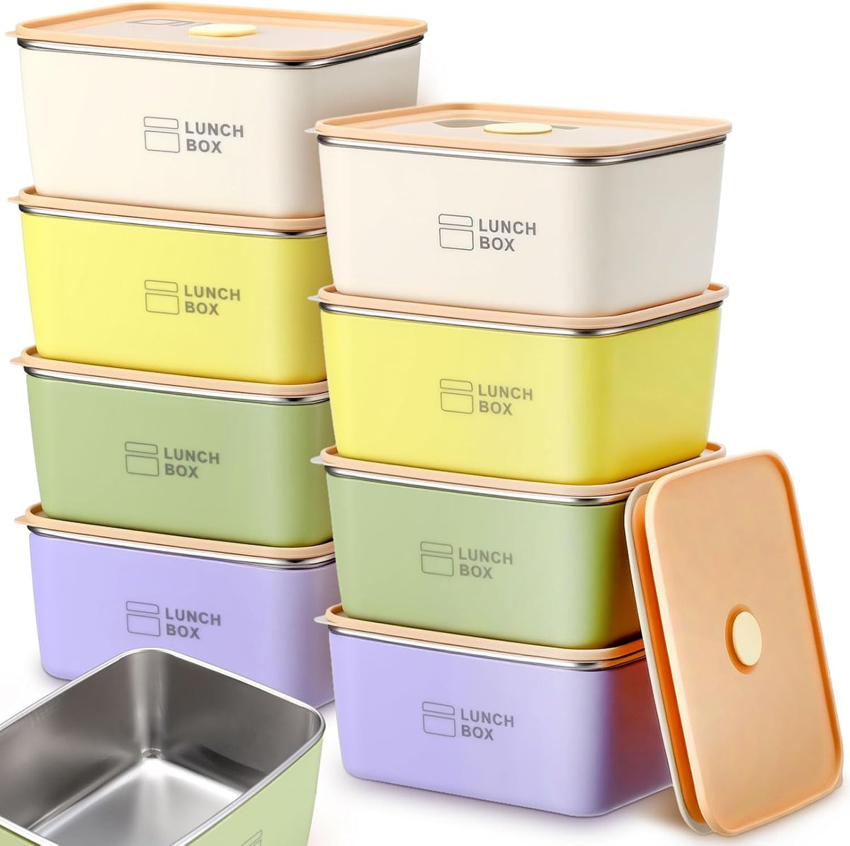 EVVIX Airtight Food Storage Containers with Lids 590ml Microwave Safe Lunch Box for Office, Kids, Travel | BPA Free, Leakproof, 