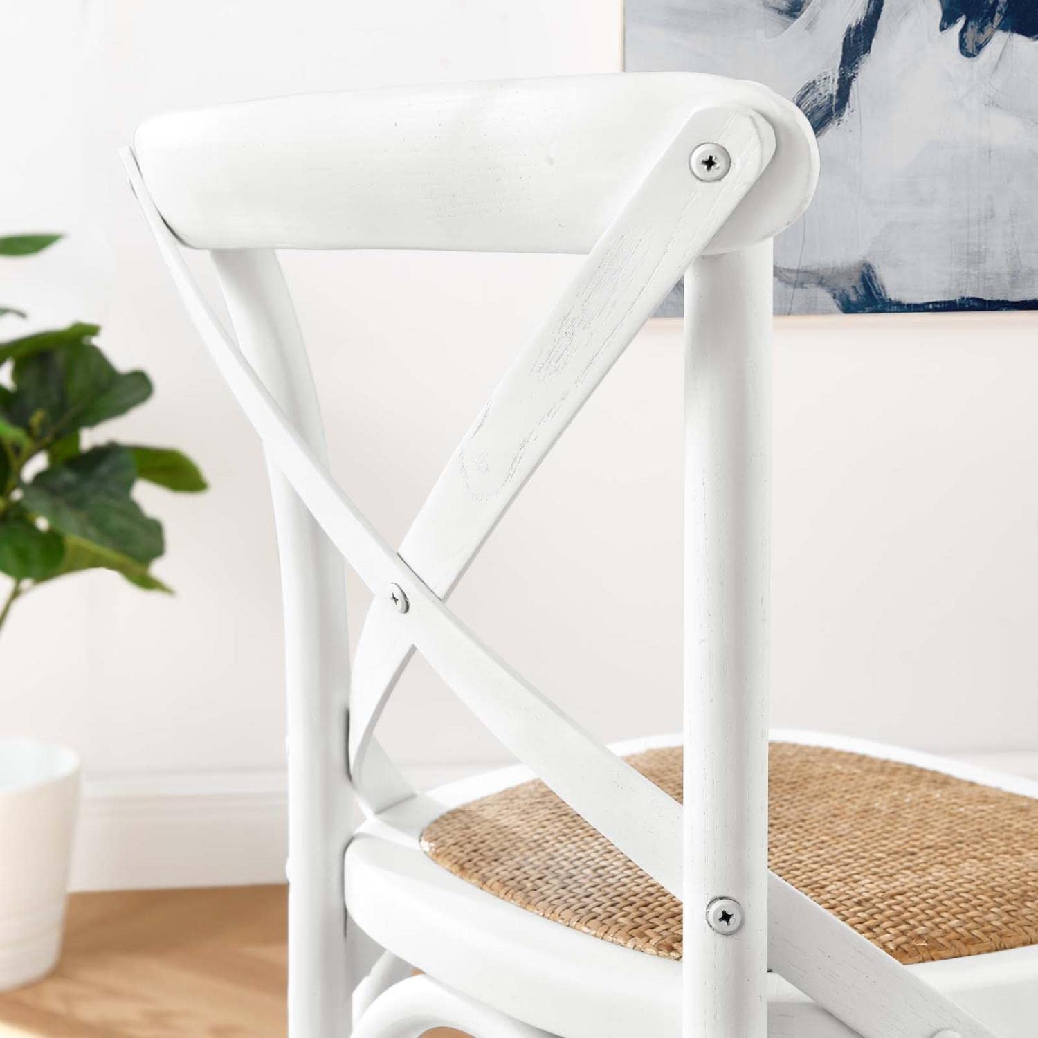 Modway Gear X-Back Wood Counter Stool In White