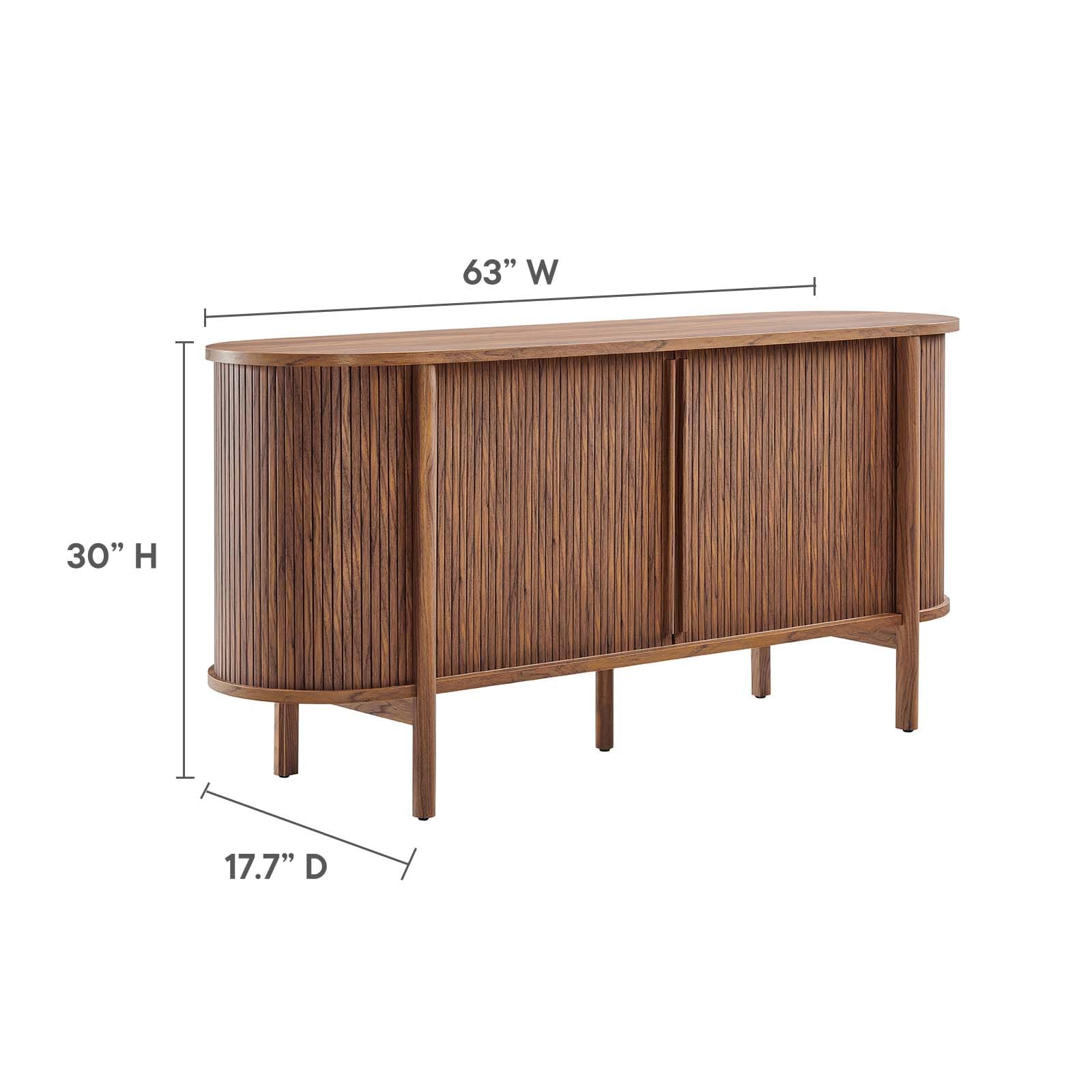 Modway Cadence 63 Inch Fluted Sideboard - Versatile Buffet Stand - Modern TV Console - Credenza with Storage - Entryway Cabinet - High TV Stand