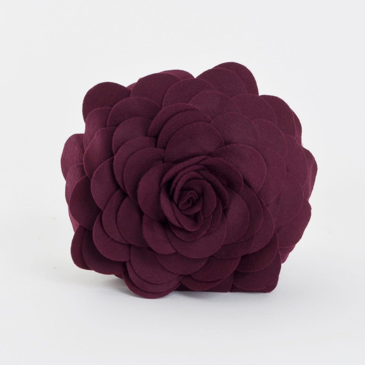 Saro Lifestyle Flower Design Poly Filled Throw Pillow, Wine, 13'